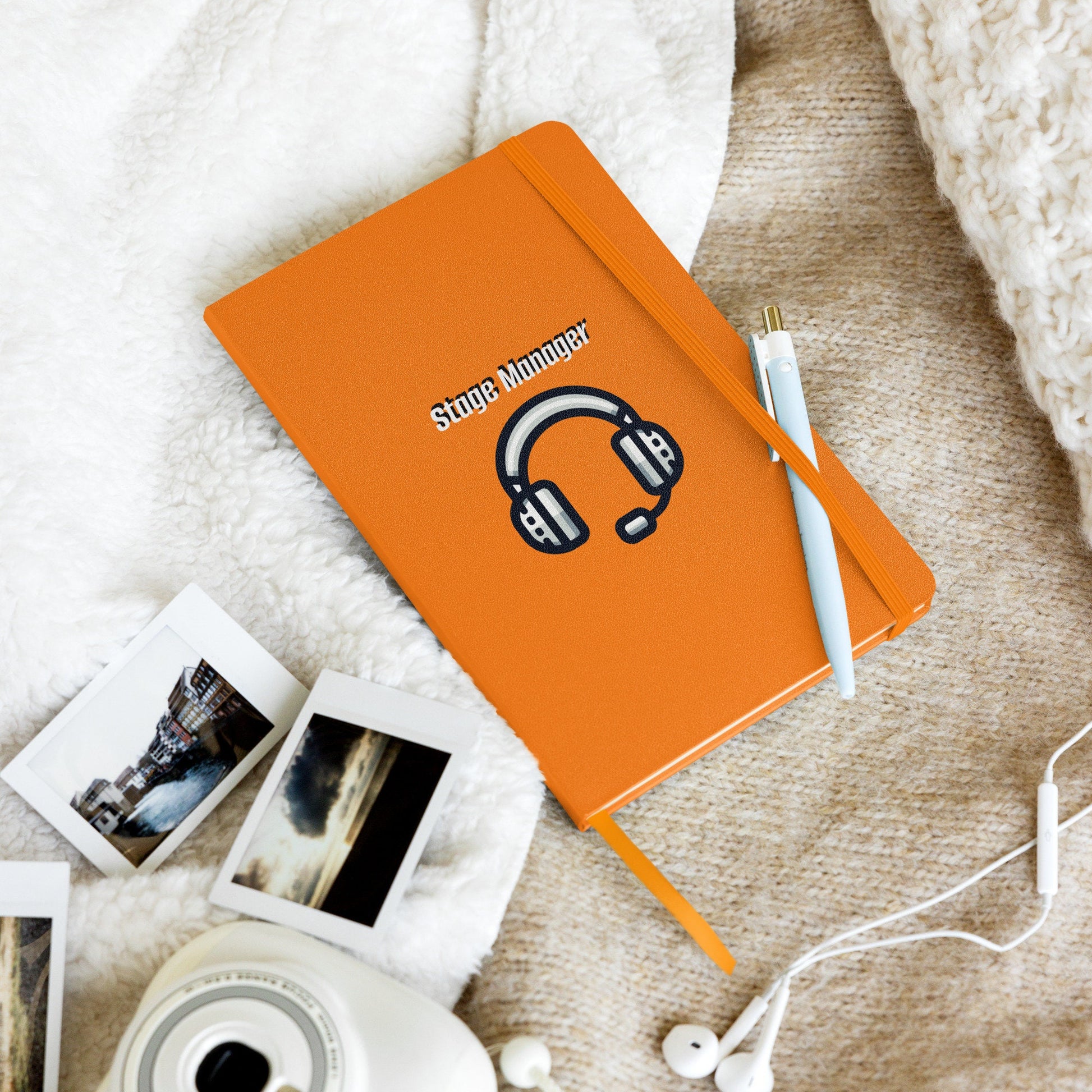 Stage Manager with backstage headset Hardcover bound notebook Theatre accessories Theatre gifts