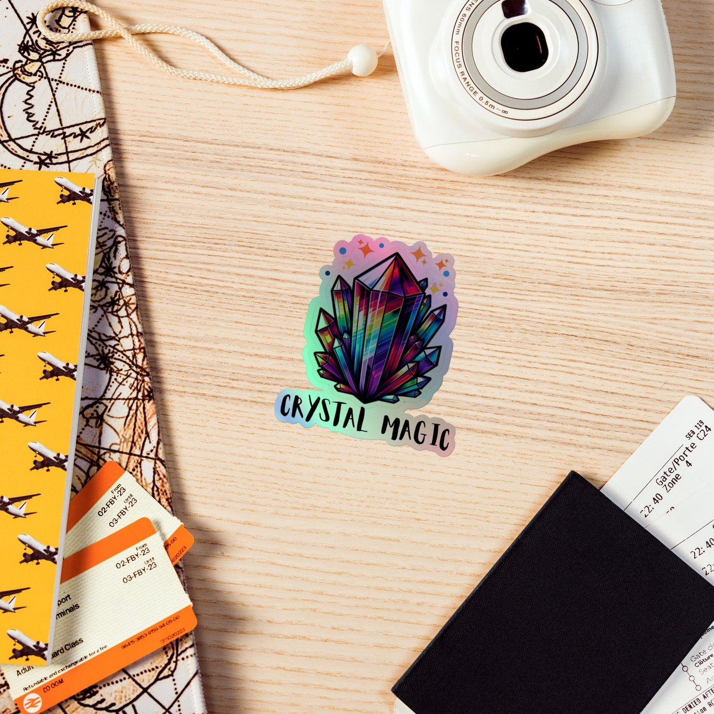 Stickers Holographic Crystal Gem Stickers Crystal Healing Magic Stickers Gem Holographic Stickers