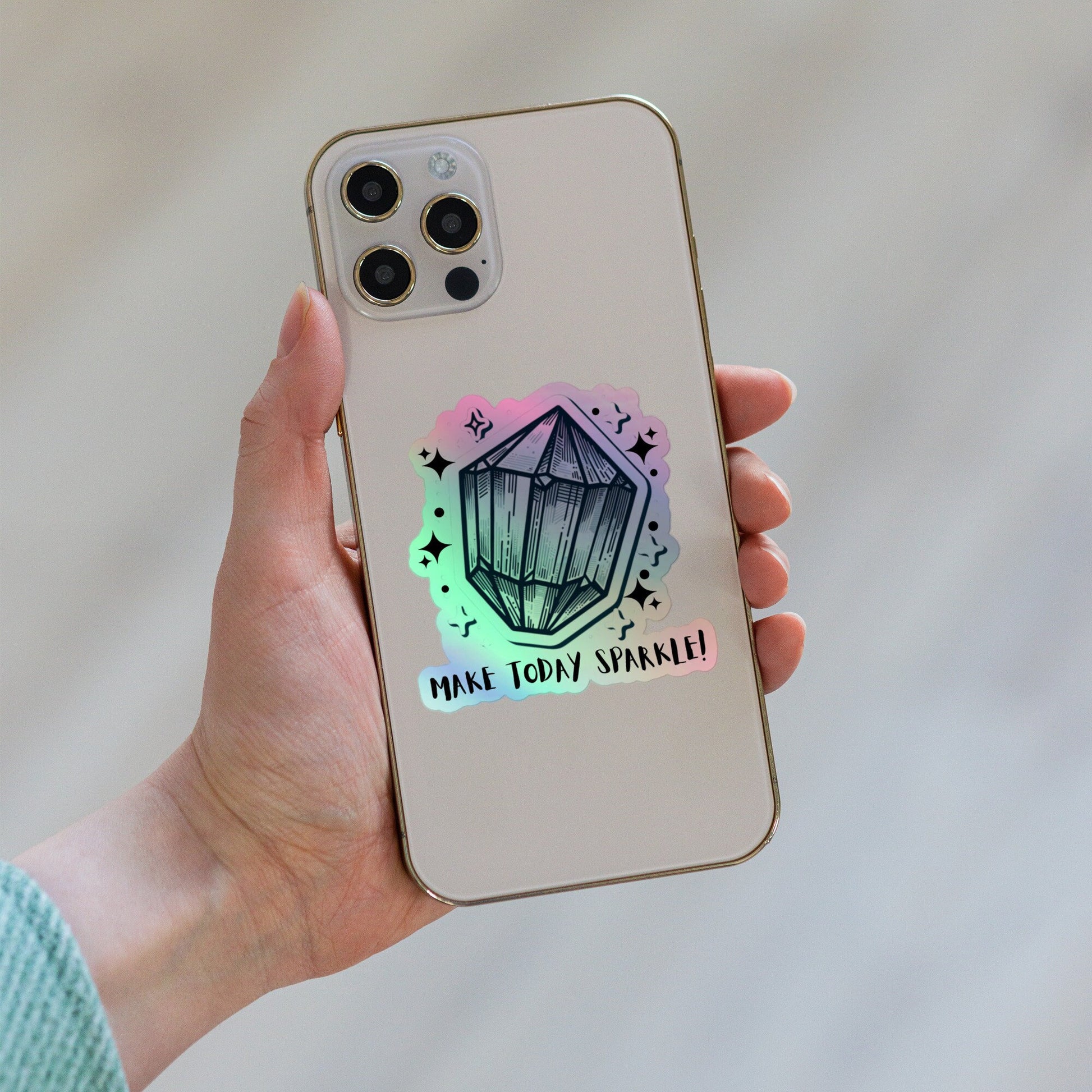 Stickers Gemstone Crystals Holographic Stickers Positive Vibes Gemstone Crystal Healing Stickers