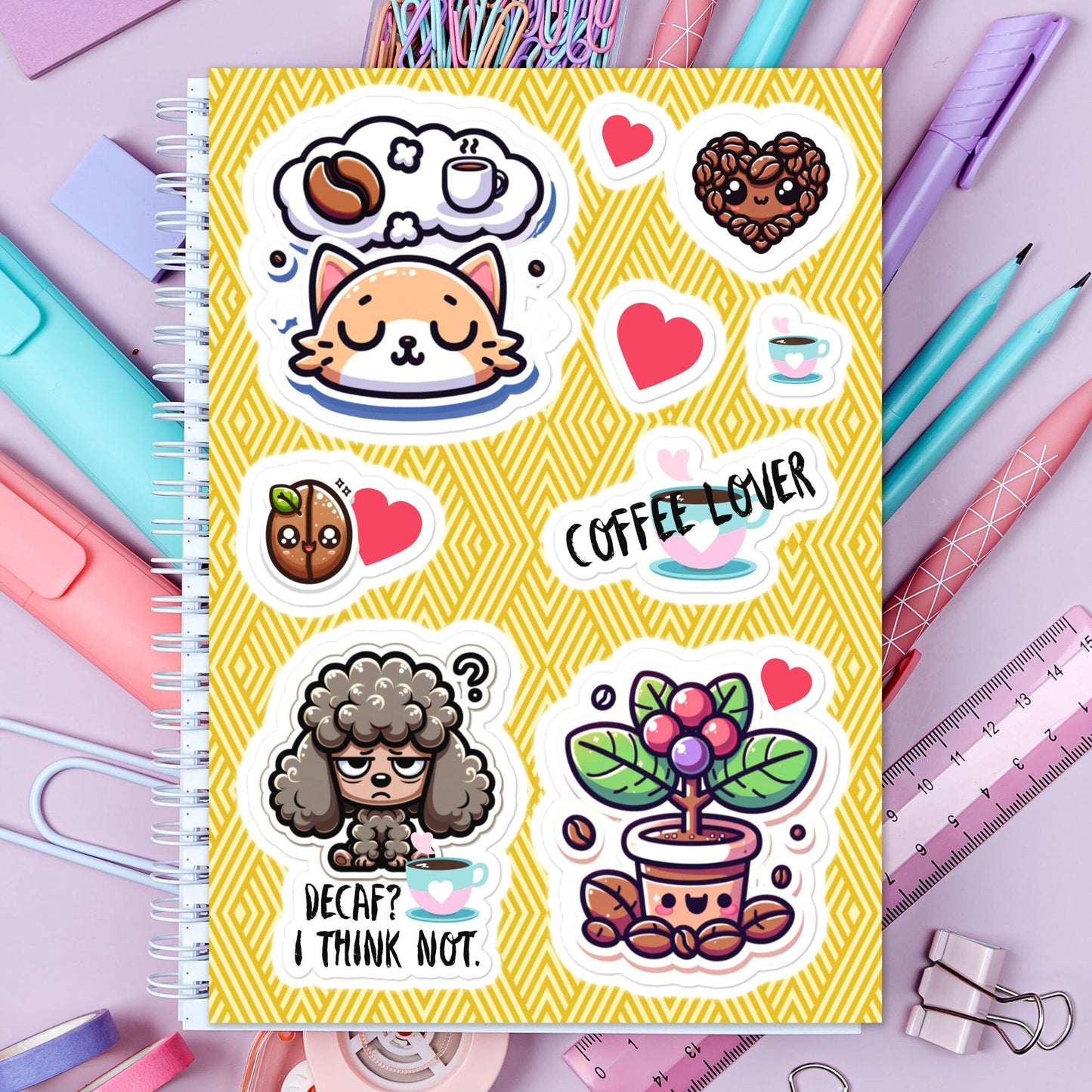 Sticker sheet coffee lover coffee humor stickers coffee fun humor gifts stickers coffee