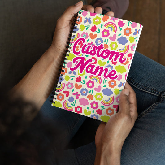 Spiral notebook Custom Journal Gift Spiral Flower Bright Fun Journal Spiral Notebook Gift Custom