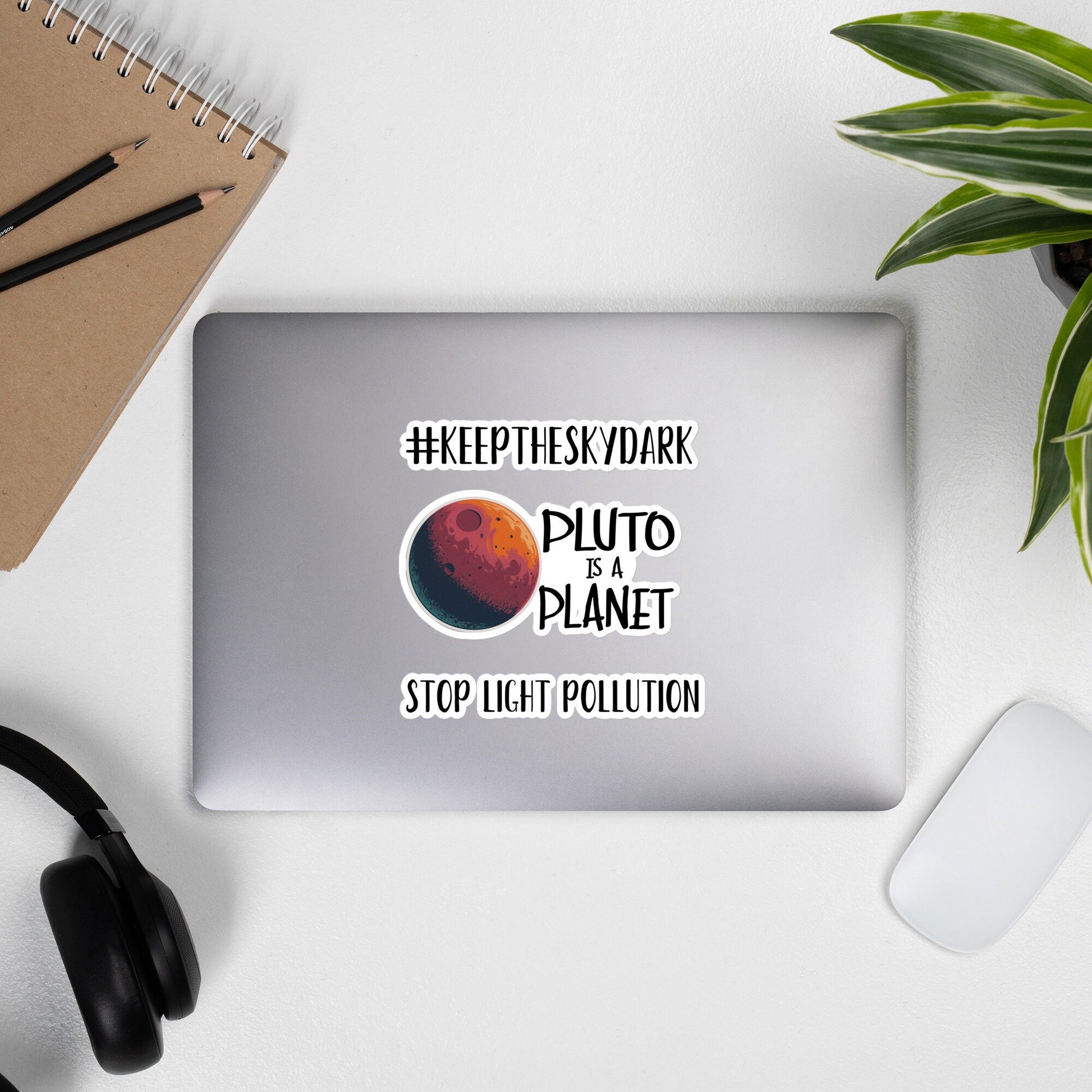 PACK OF 3 Astronomy Stickers Night sky stickers Pluto science humor science stickers Science lover bubble free stickers
