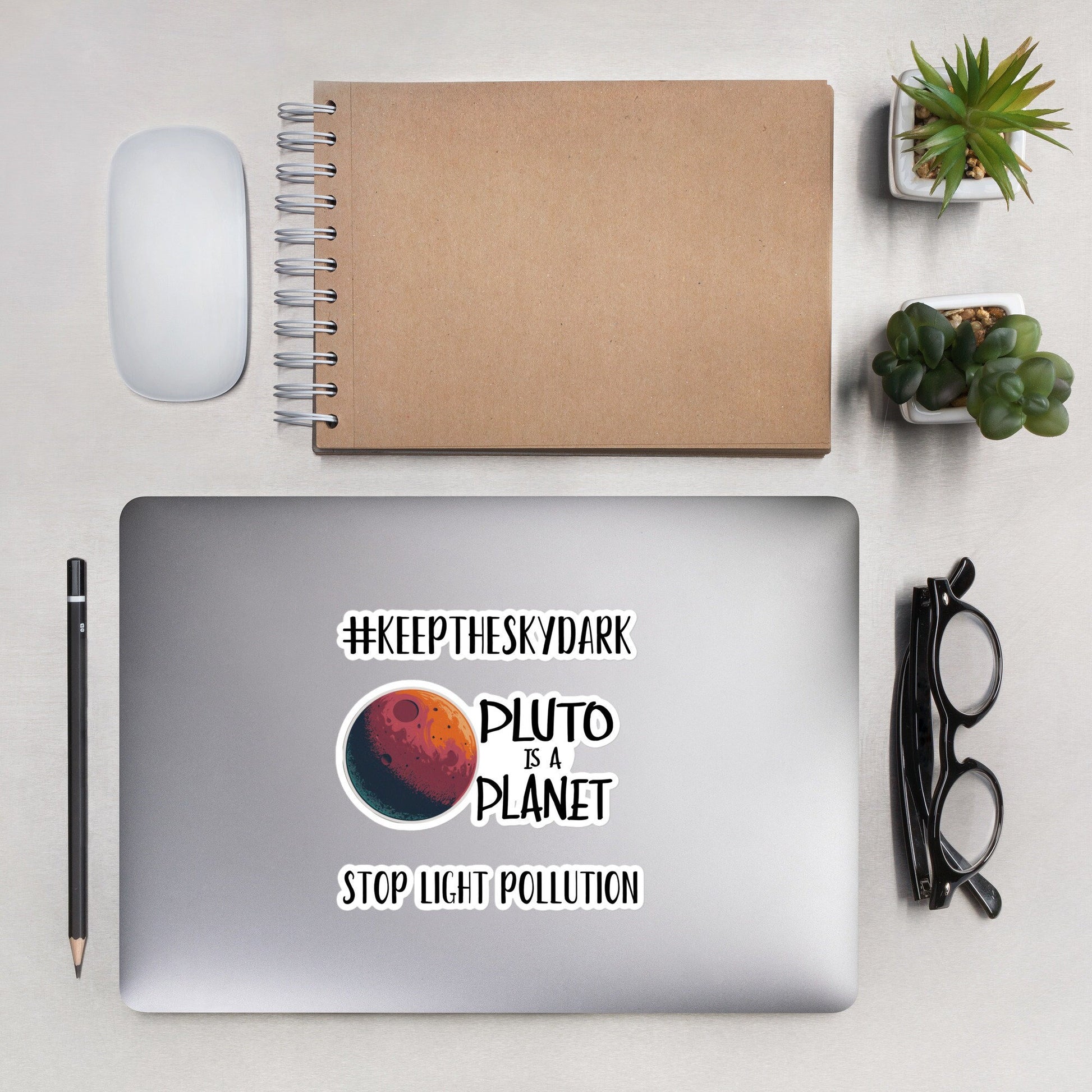 PACK OF 3 Astronomy Stickers Night sky stickers Pluto science humor science stickers Science lover bubble free stickers