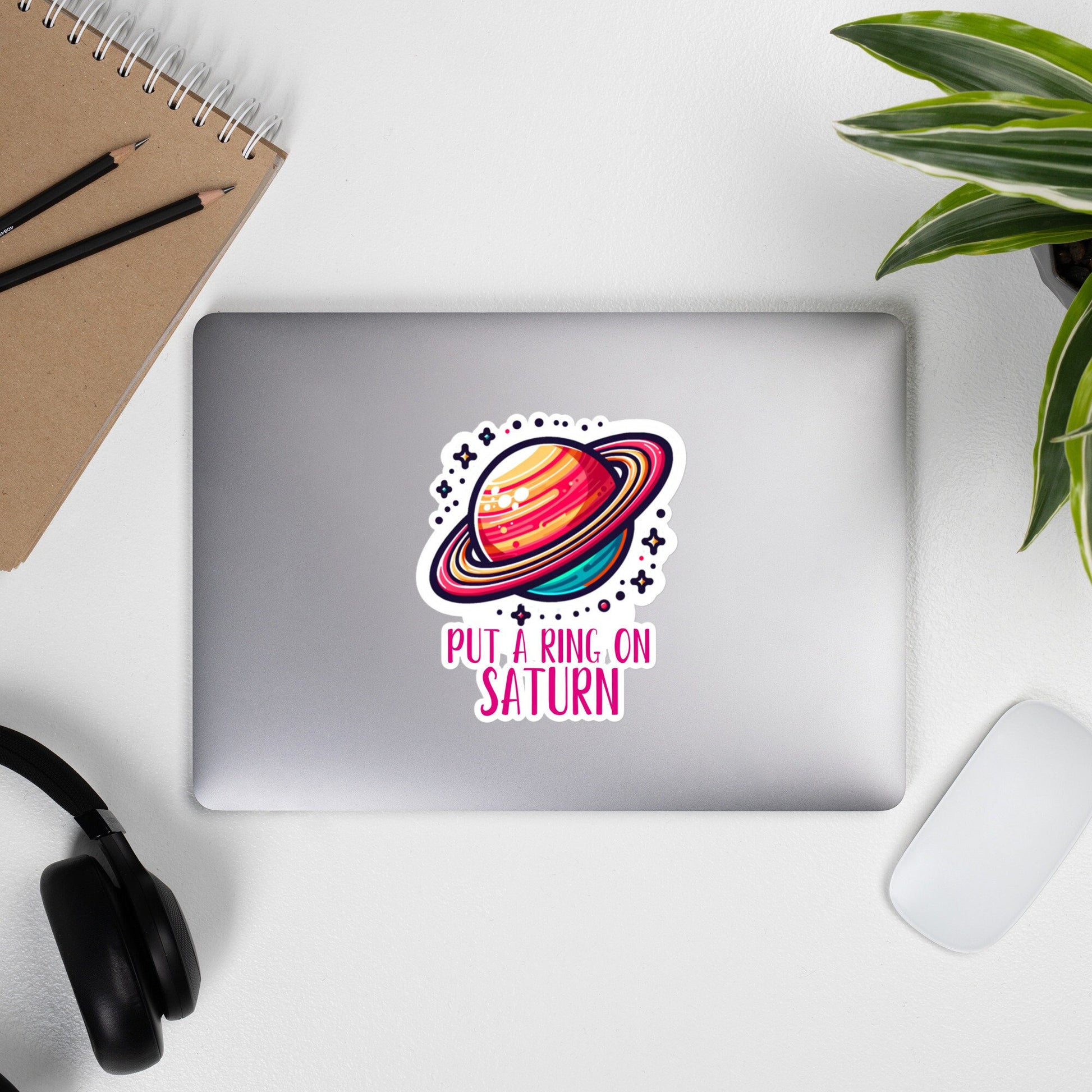 Put a ring on saturn Sticker Astronomy Sticker Science Stickers Astronomy Humor Bubble-free stickers