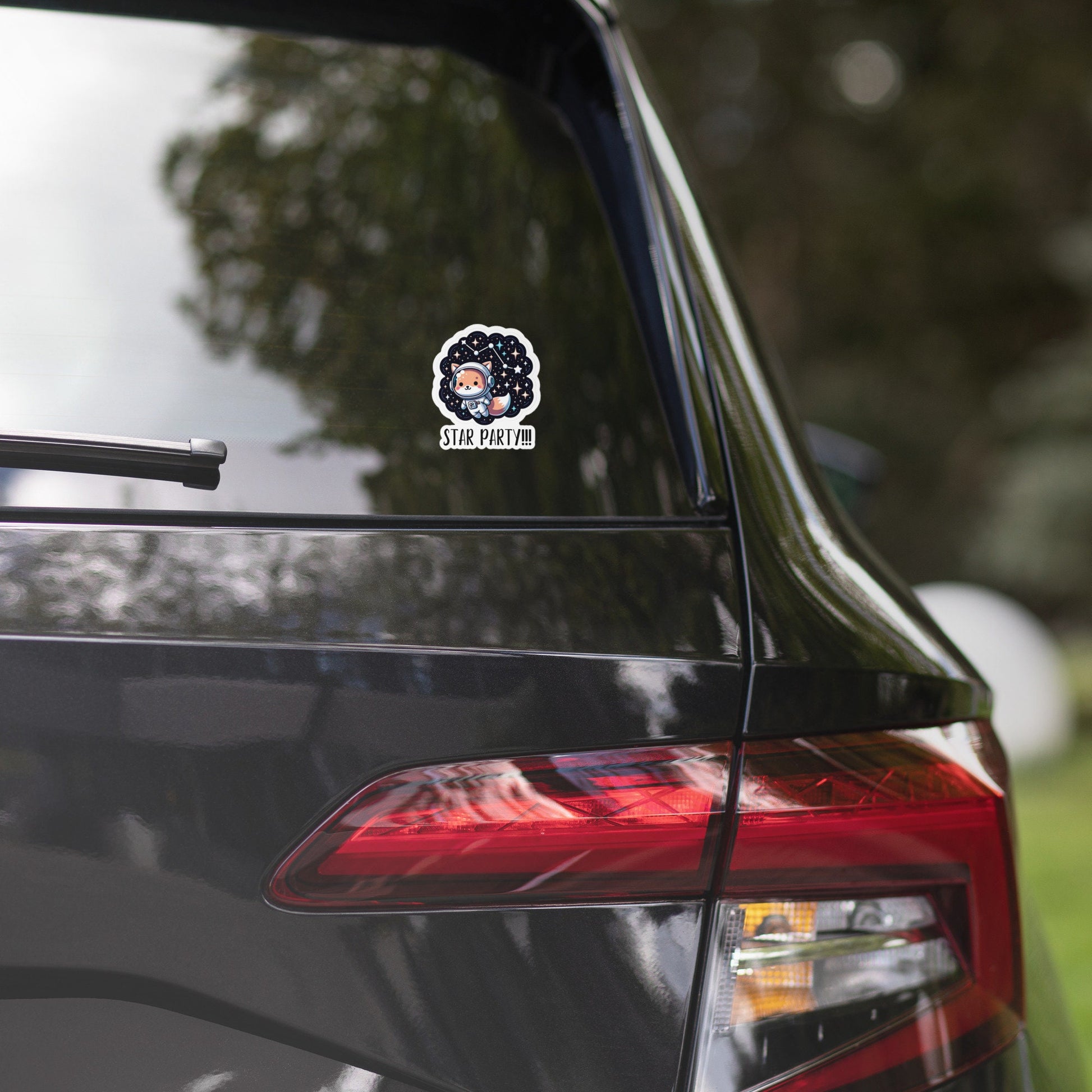Star Party Fox Astronaut Sticker Constellation stickers Astronomy Science humor Astronomy fun Bubble-free stickers