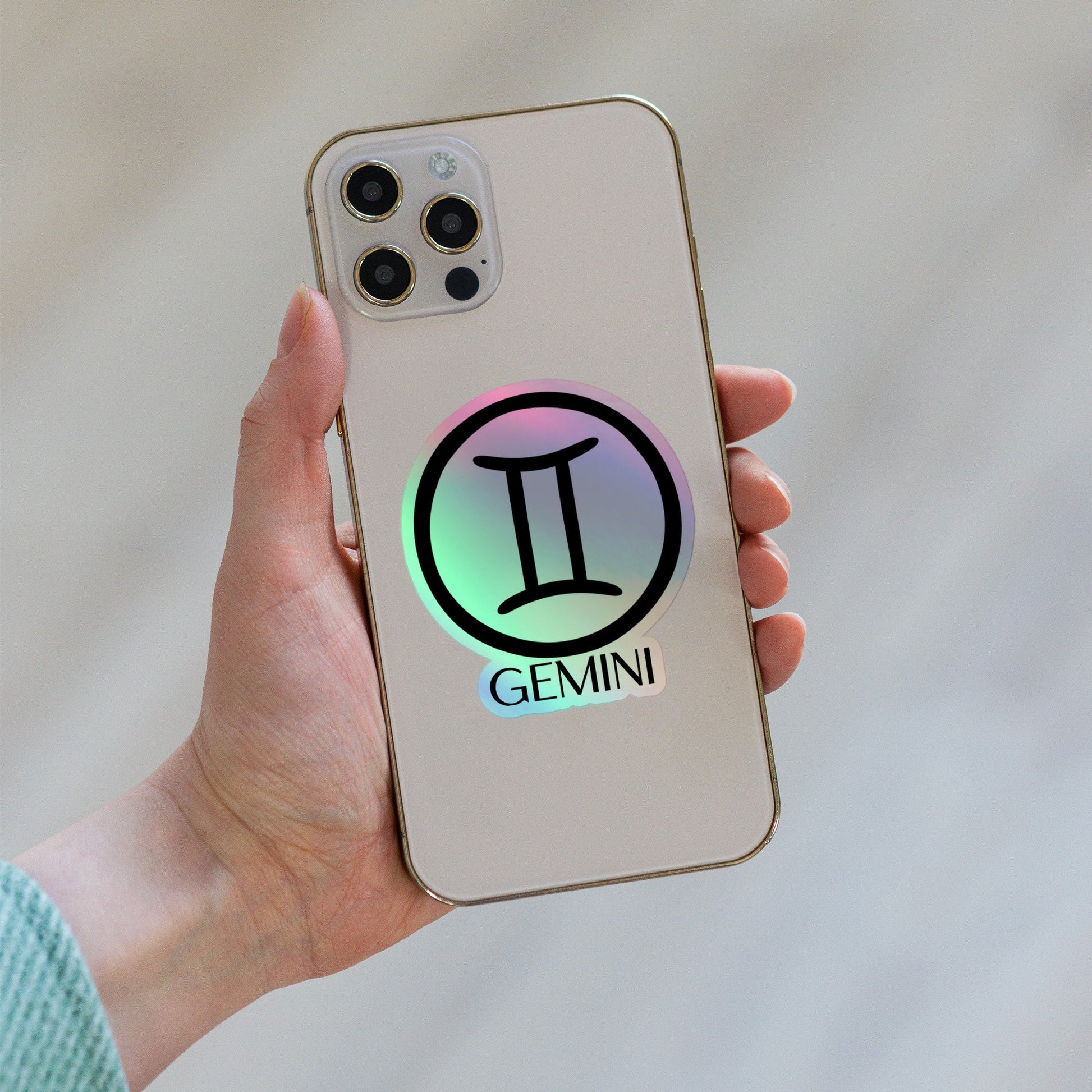 Gemini Holographic Zodiac Sticker, Astrology Sticker Gemini, Holographic Gemini Sticker, Holographic Sticker Gift, Zodiac Symbol Sticker
