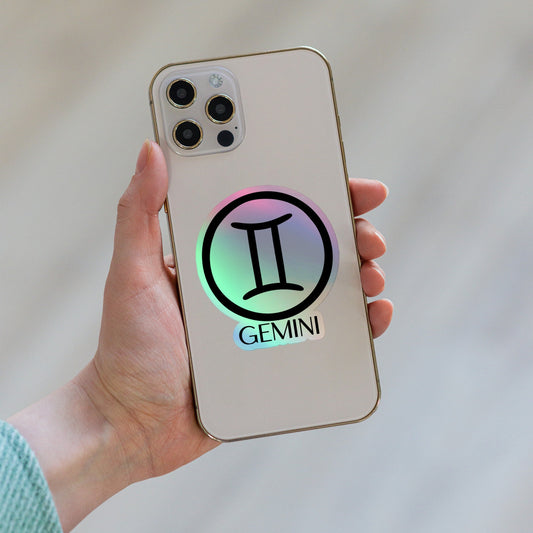 Gemini Holographic Zodiac Sticker, Astrology Sticker Gemini, Holographic Gemini Sticker, Holographic Sticker Gift, Zodiac Symbol Sticker