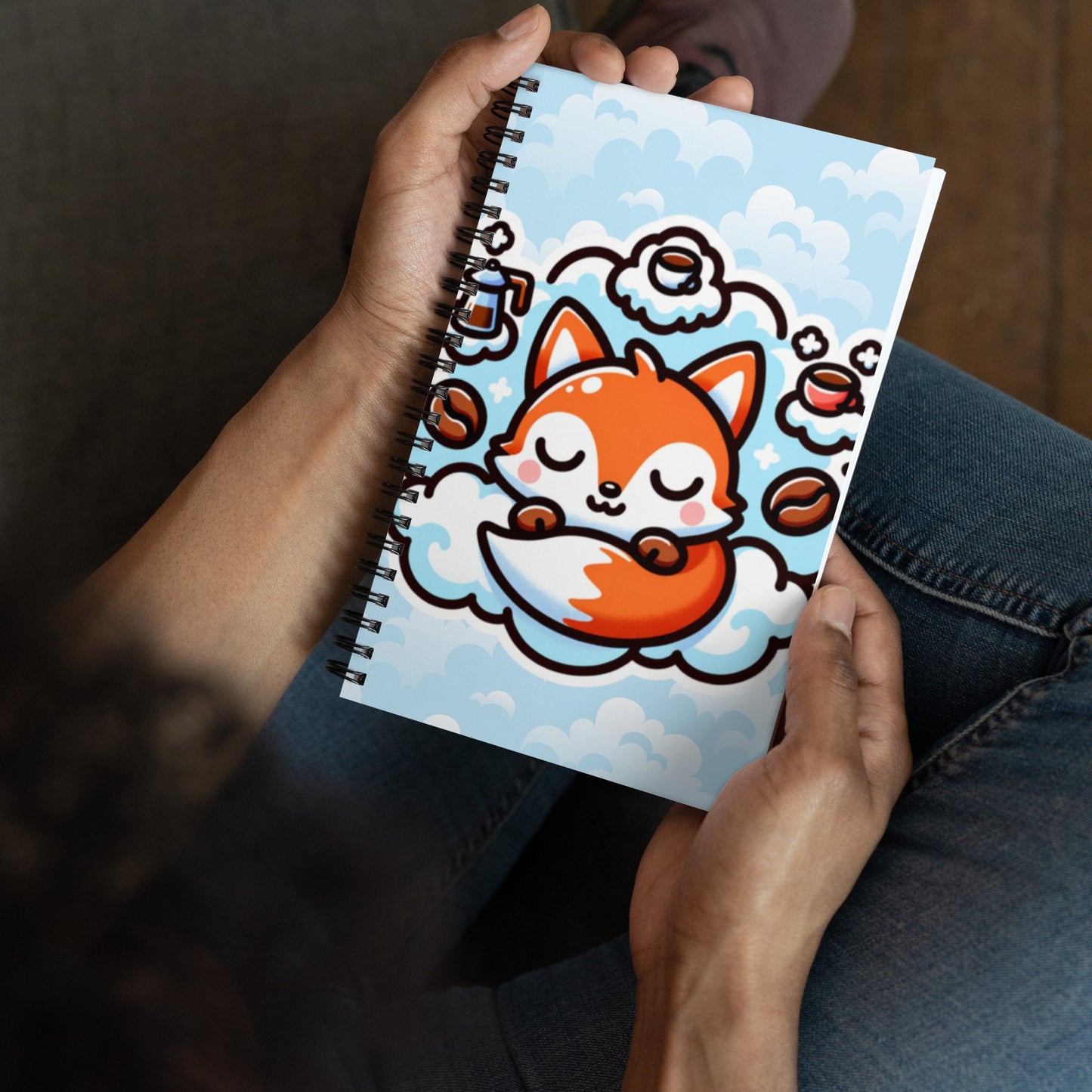 Spiral notebook Journal fox coffee lover humor spiral coffee humor notebook journal fox love