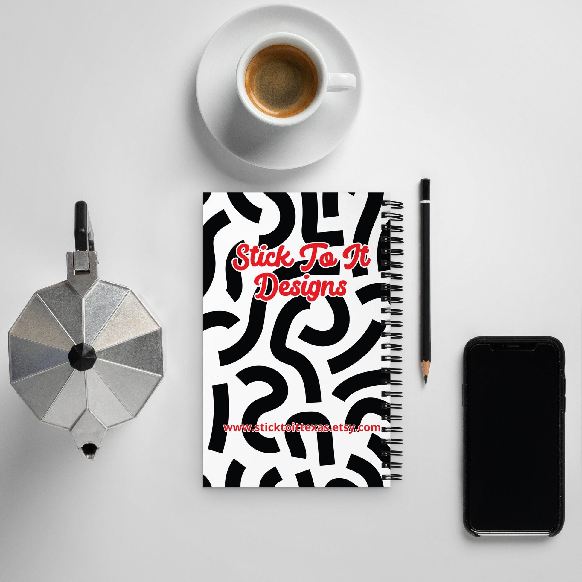 Spiral notebook Custom Name Gift Black White Spiral Journal Gift Customized Personal Spiral Journal Gift