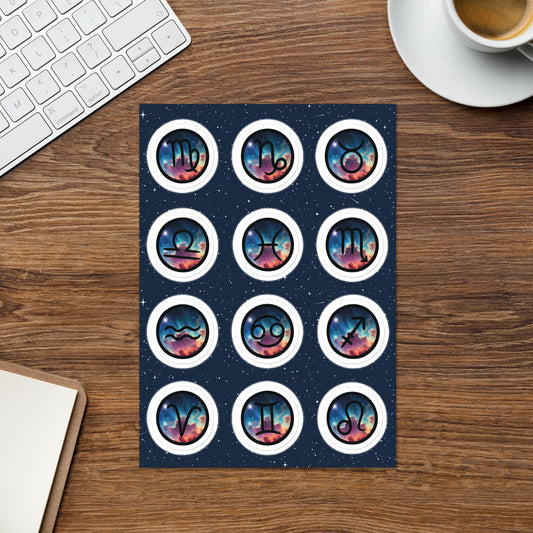 Sticker sheet Zodiac Symbols, Astrology Sign Symbols, Astrology Sticker Sheet, Zodiac Symbol Stickers, Zodiac Gifts, Zodiac fun stickers