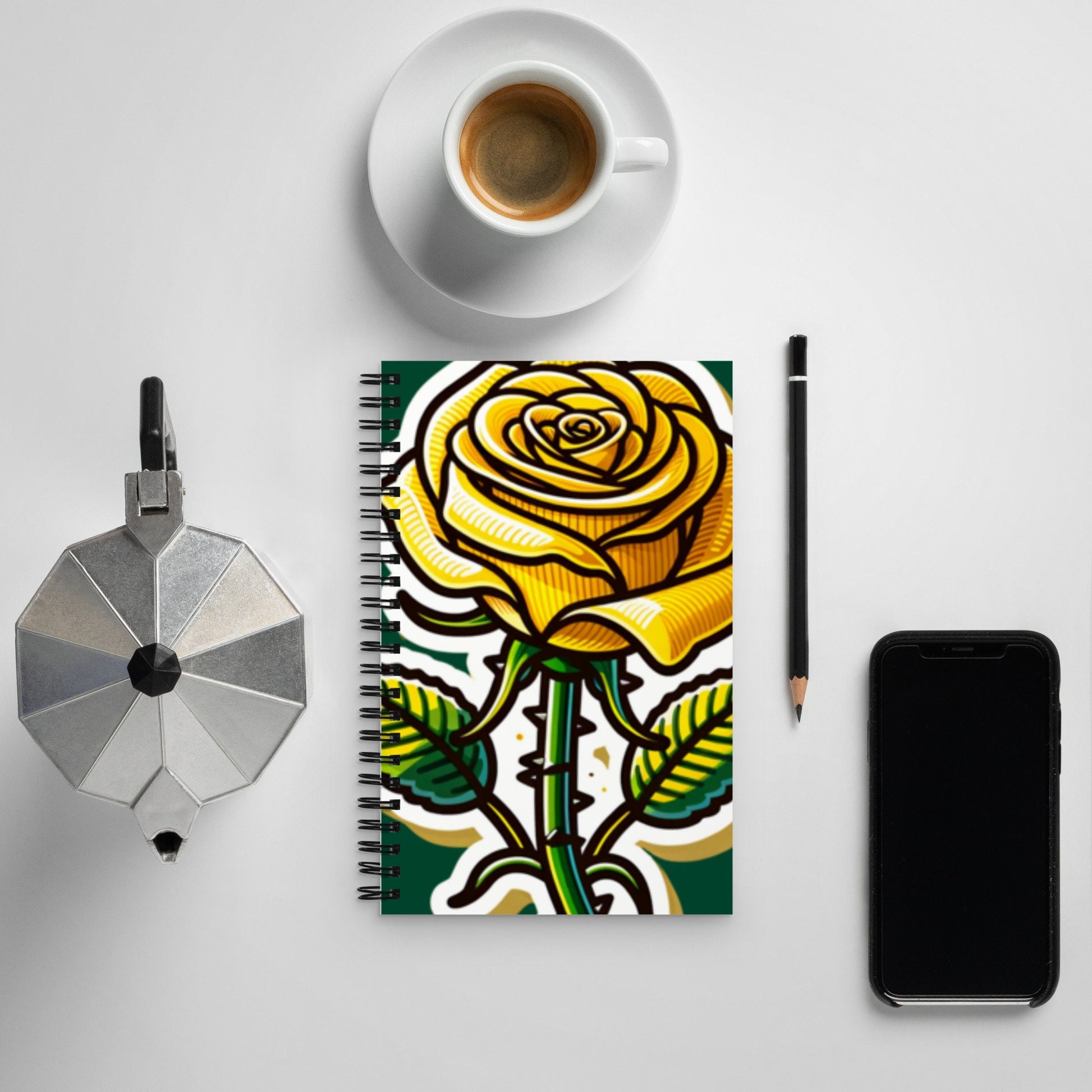 Spiral Journal Texas Rose, Yellow Rose Texas Spiral Journal, Gifts Texas Pride Yellow Rose, Journal Texan Gift